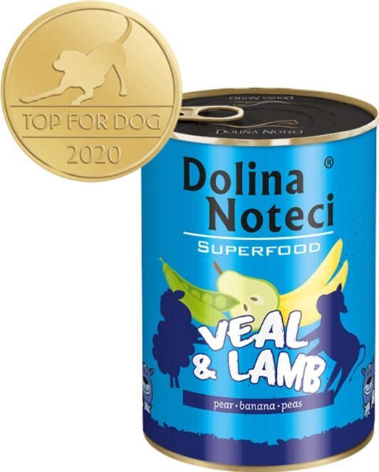 DOLINA NOTECI SUPERFOOD- VEAL AND LAMB- WET FOOD FOR ADULT DOGS– 400 gr CANS