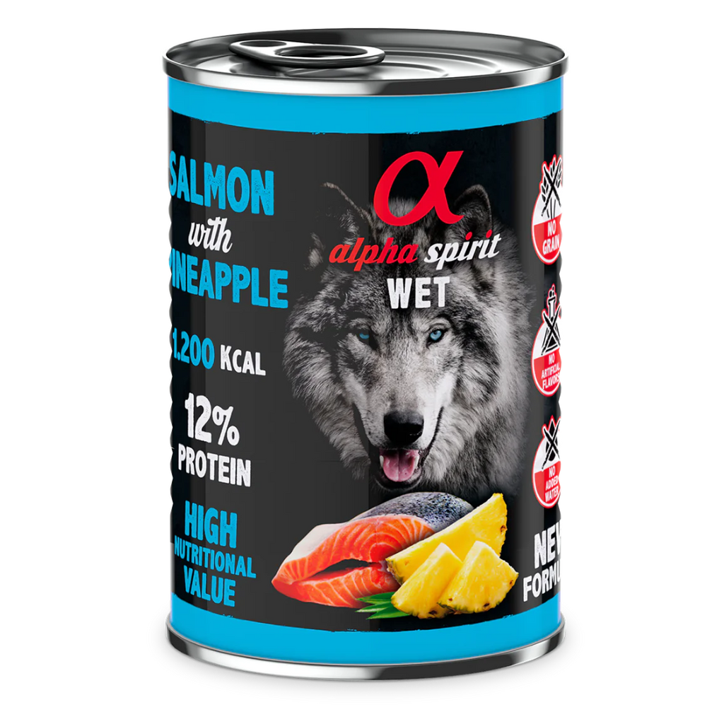 ALPHA SPIRIT- SALMON WITH PINEAPPLE- Complete Wet Adult Dog Food- 400 gr