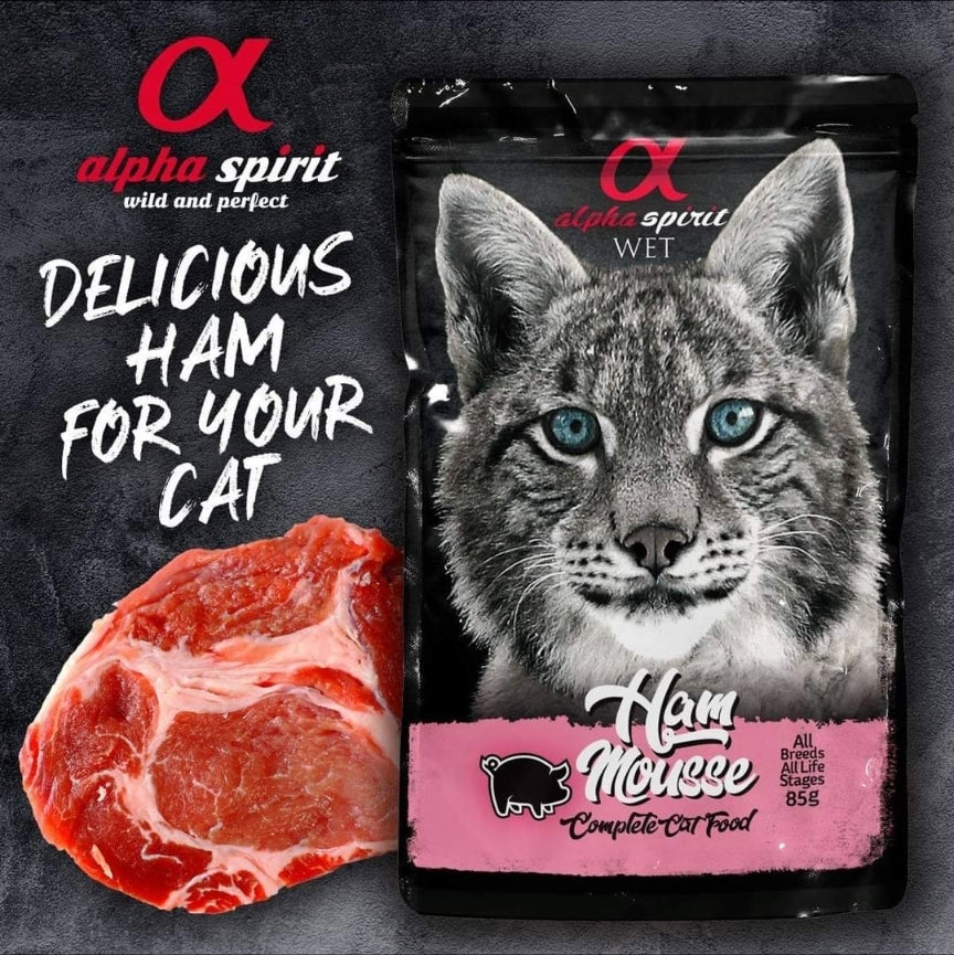 Alpha Spirit- HAM MOUSSE- Complete Cat Food (85gr)