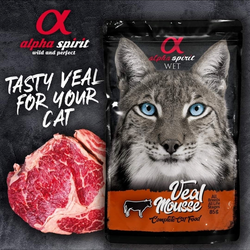 Alpha Spirit- VEAL MOUSSE- Complete Cat Food (85g)