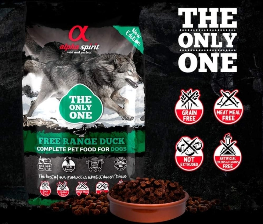 Alpha Spirit- DUCK- Complete Adult Dog Food – The Only One (12 kg)