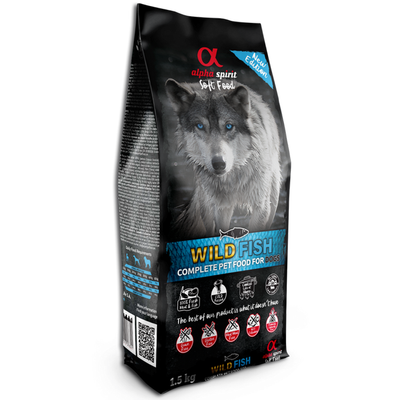 ALPHA SPIRIT- WILD FISH- COMPLETE DOG FOOD – THE ONLY ONE- ADULT DOG (12 KG)