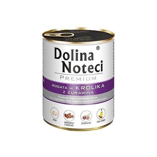 DOLINA NOTECI PREMIUM- RICH IN RABBIT AND CRANBERRY- WET FOOD FOR ADULT DOGS- 800 gr CANS