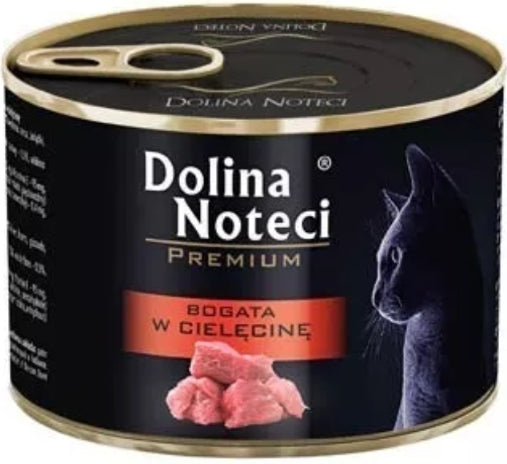 DOLINA NOTECI PREMIUM - WET CAT FOOD - RICH IN VEAL (IN SAUCE) - 185 GR CANS