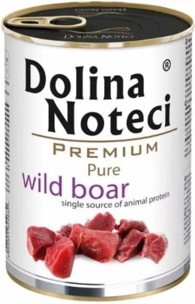 DOLINA NOTECI PREMIUM- BOGATA W DZIKA- MOKRA KARMA DLA PSA ALERGIKA- 400 GR PUSZKA