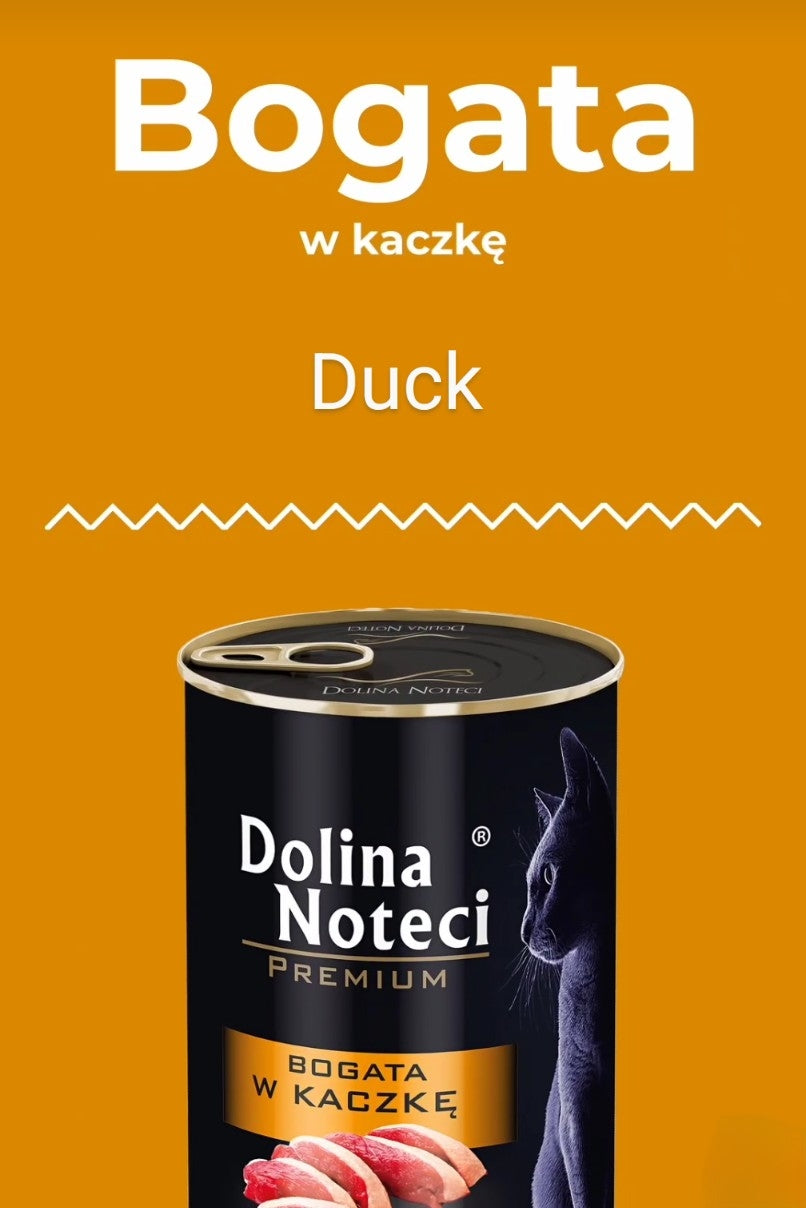 DOLINA NOTECI PREMIUM - WET CAT FOOD - RICH IN DUCK (IN SAUCE) - 185 GR CANS