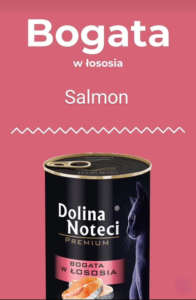 DOLINA NOTECI PREMIUM - WET CAT FOOD - RICH IN SALMON (IN SAUCE) - 185 GR CANS