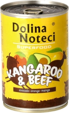 DOLINA NOTECI SUPERFOOD- KANGAROO & BEEF- WET FOOD FOR ADULT DOGS- 400 gr CANS