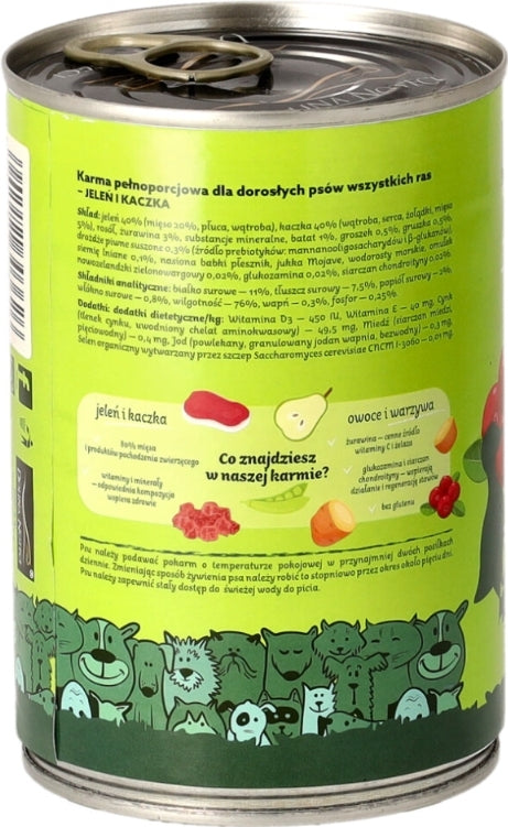DOLINA NOTECI SUPERFOOD- DEER AND DUCK- WET FOOD FOR ADULT DOGS- 400 gr CANS