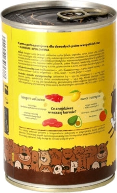 DOLINA NOTECI SUPERFOOD- KANGAROO & BEEF- WET FOOD FOR ADULT DOGS- 400 gr CANS