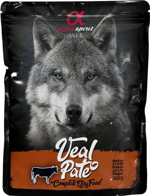 ALPHA SPIRIT- VEAL PATE for Dogs - 300g- SACHETS