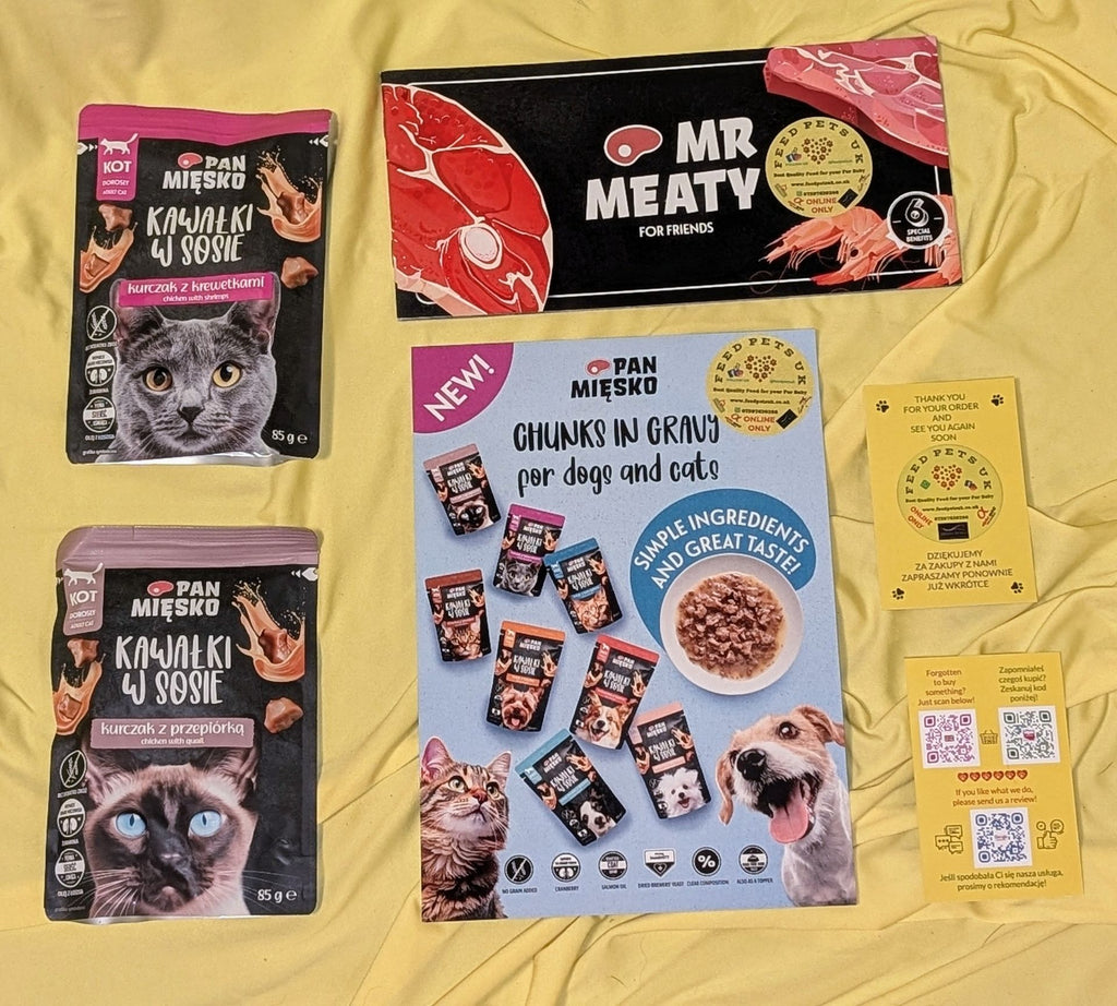 MR MEATY (PAN MIĘSKO)- CHUNKS IN GRAVY- CHICKEN WITH QUAIL- FOR ADULT CATS- 85 GR