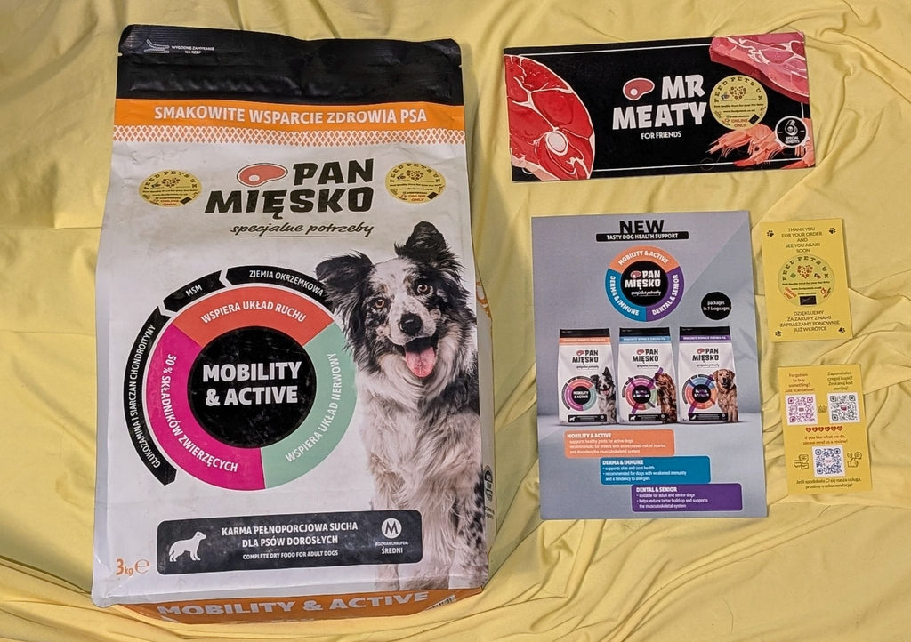 PAN MIĘSKO (MR MEATY)- SPECIAL NEEDS- MOBILITY & ACTIVE- COMPLETE DRY FOOD FOR ADULT DOGS- SIZE M- 3KG