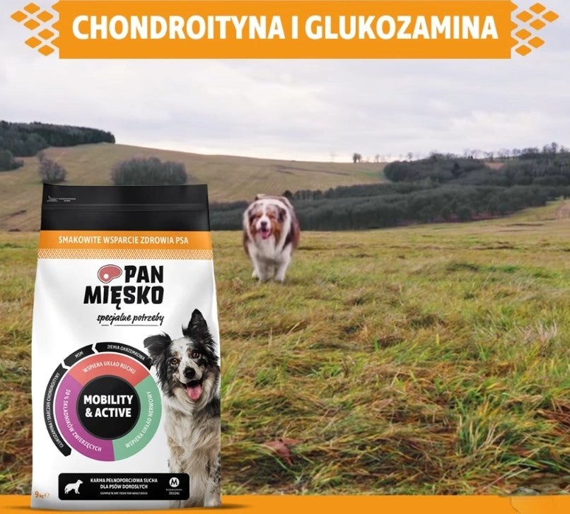 PAN MIĘSKO (MR MEATY)- SPECIAL NEEDS- MOBILITY & ACTIVE- COMPLETE DRY FOOD FOR ADULT DOGS- SIZE M- 3KG