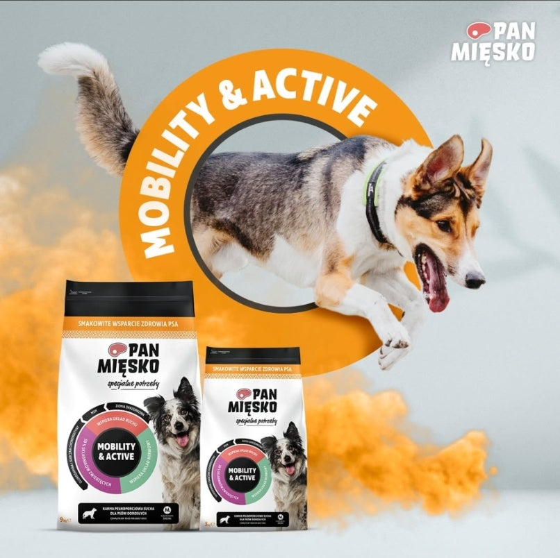 PAN MIĘSKO (MR MEATY)- SPECIAL NEEDS- MOBILITY & ACTIVE- COMPLETE DRY FOOD FOR ADULT DOGS- SIZE M- 3KG