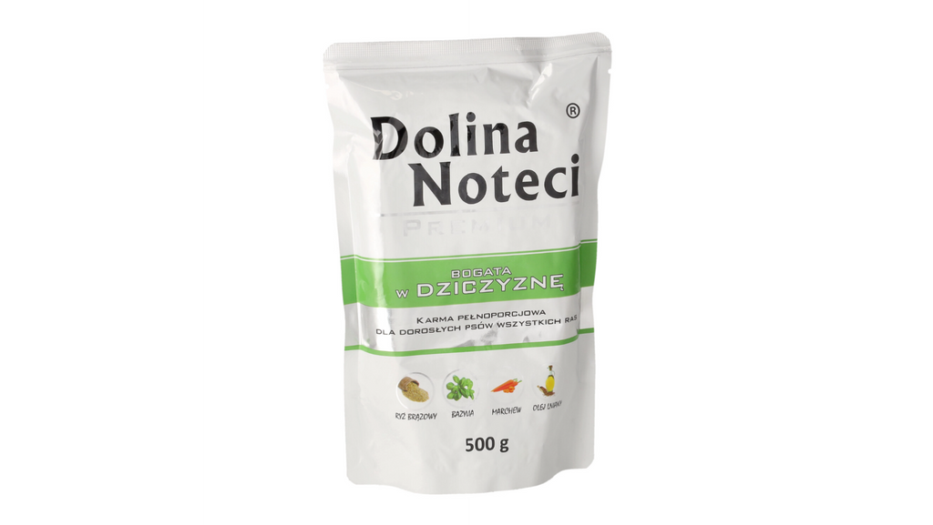 DOLINA NOTECI PREMIUM- GAME- WET FOOD FOR ADULT DOGS- 500 GR POUCH