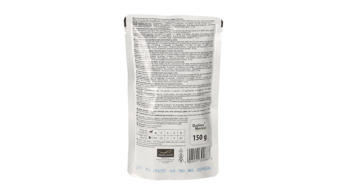 DOLINA NOTECI PREMIUM- GAME- WET FOOD FOR ADULT DOGS- 150 GR POUCH