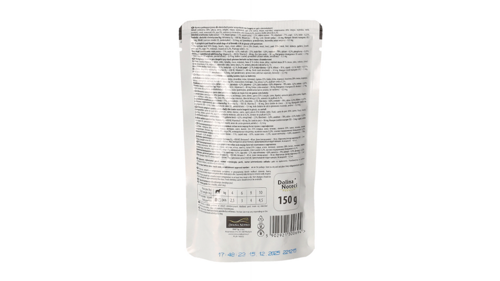 DOLINA NOTECI PREMIUM- GOOSE WITH POTATOES- WET FOOD FOR ADULT DOGS- 150 gr POUCH