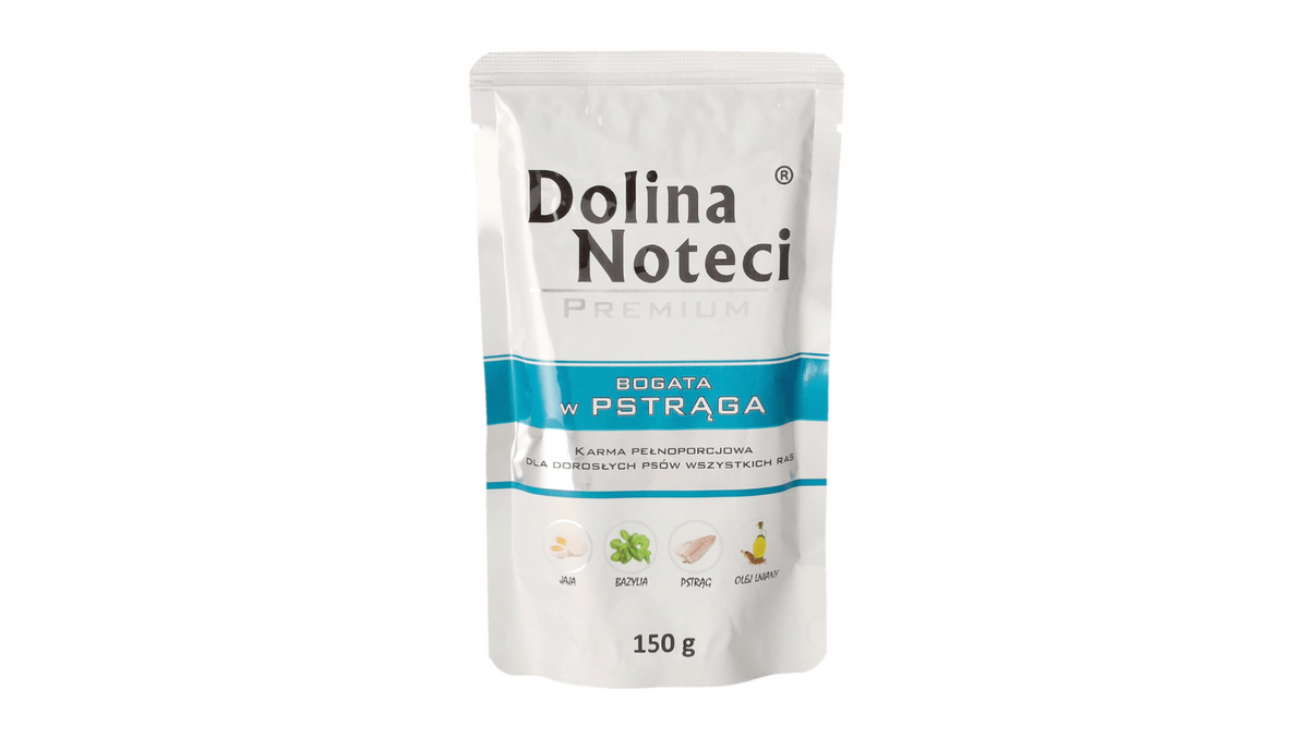 DOLINA NOTECI PREMIUM- TROUT- WET FOOD FOR ADULT DOGS- 150 gr POUCH