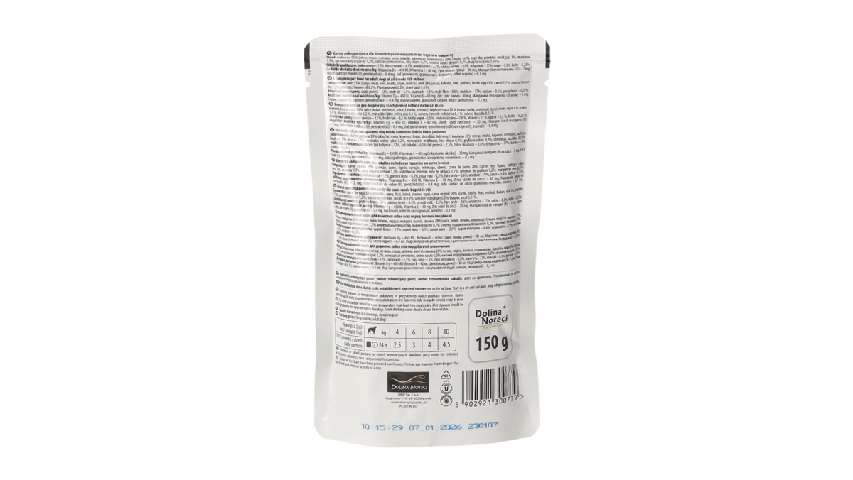 DOLINA NOTECI PREMIUM- BEEF- WET FOOD FOR ADULT DOGS- 150 gr POUCH
