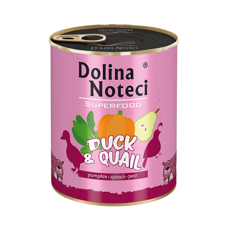DOLINA NOTECI SUPERFOOD- DUCK AND QUAIL- WET DOG FOOD FOR ADULT DOGS- 800 gr CANS