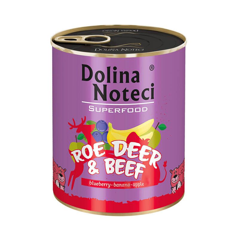 DOLINA NOTECI SUPERFOOD- ROE, DEER & BEEF- WET FOOD FOR ADULT DOGS- 800 gr CANS