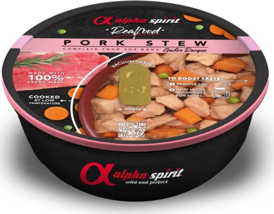 ALPHA SPIRIT Realfood – pełnoporcjowy gulasz wieprzowy dla psów