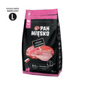 PAN MIESKO- KOMPLETNA KARMA SUCHA DLA SZCZENIĄT- CIELĘCINA Z PRZEPIÓRKĄ- ROZMIAR XS & L- 3KG