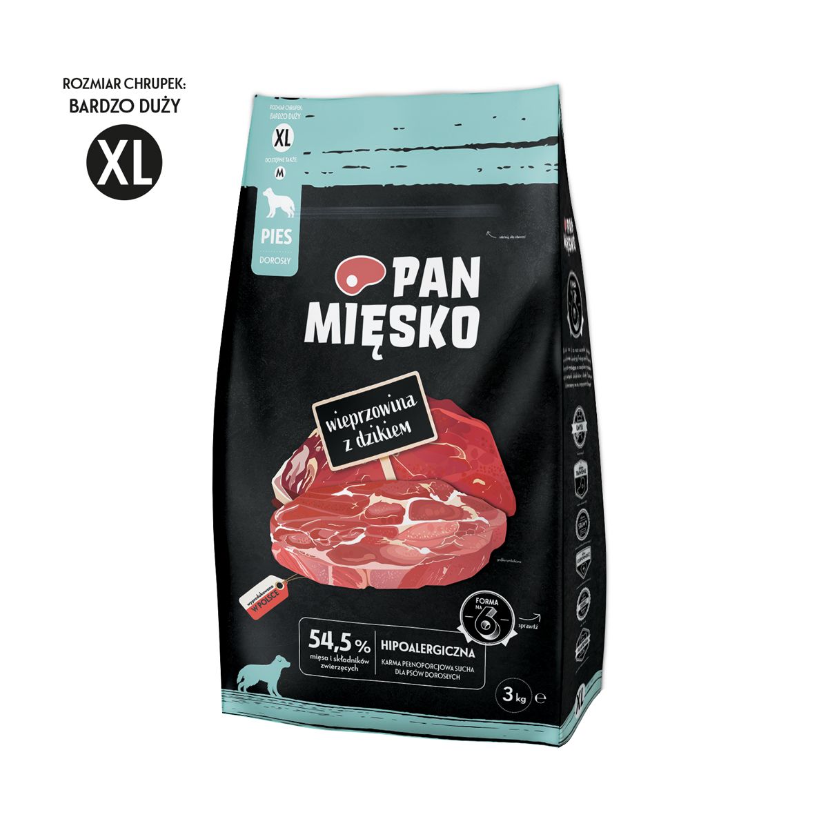 MR MEATY- COMPLETE DRY FOOD FOR ADULT DOGS-  PORK WITH WILD BOAR- 9KG- SIZE XL