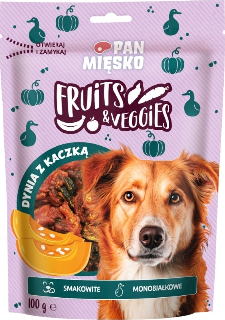 MR MEATY- FRUITS & VEGGIES- DOG TREAT FOR ADULT DOGS- PUMPKIN WITH DUCK- 100 G