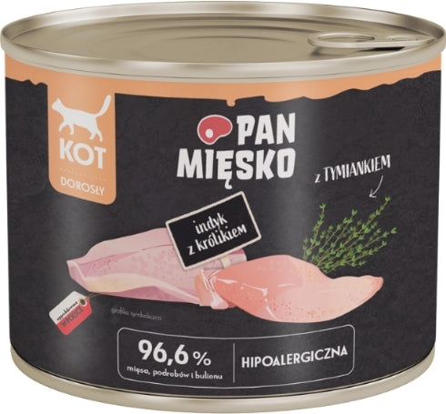 MR MEATY- COMPLETE WET FOOD FOR ADULT CATS- TURKEY WITH RABBIT- 200 GR