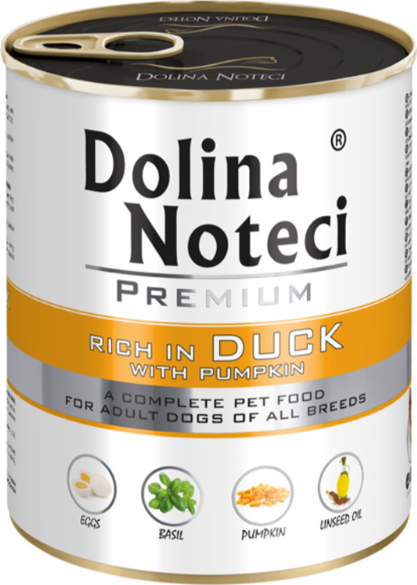 DOLINA NOTECI PREMIUM- DUCK WITH PUMPKIN- WET FOOD FOR ADULT DOGS- 800 GR CANS